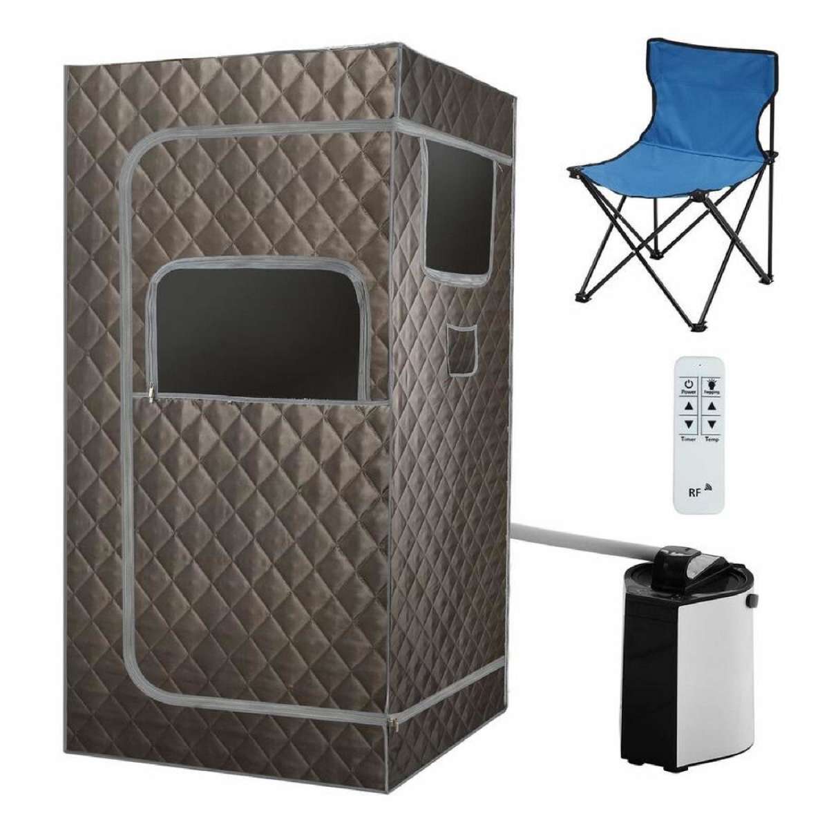 Sauna Steam Tent Foldable? Steamer Heating Spa Box Portable Room with 3L Steamer & Foldable Chair Remote Control Indoor
