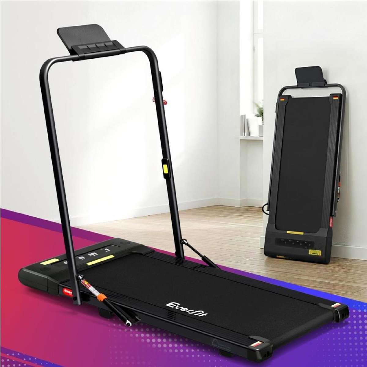 EVERFIT Walking Pad Treadmill 2 IN 1 Foldable 400mm Belt Black