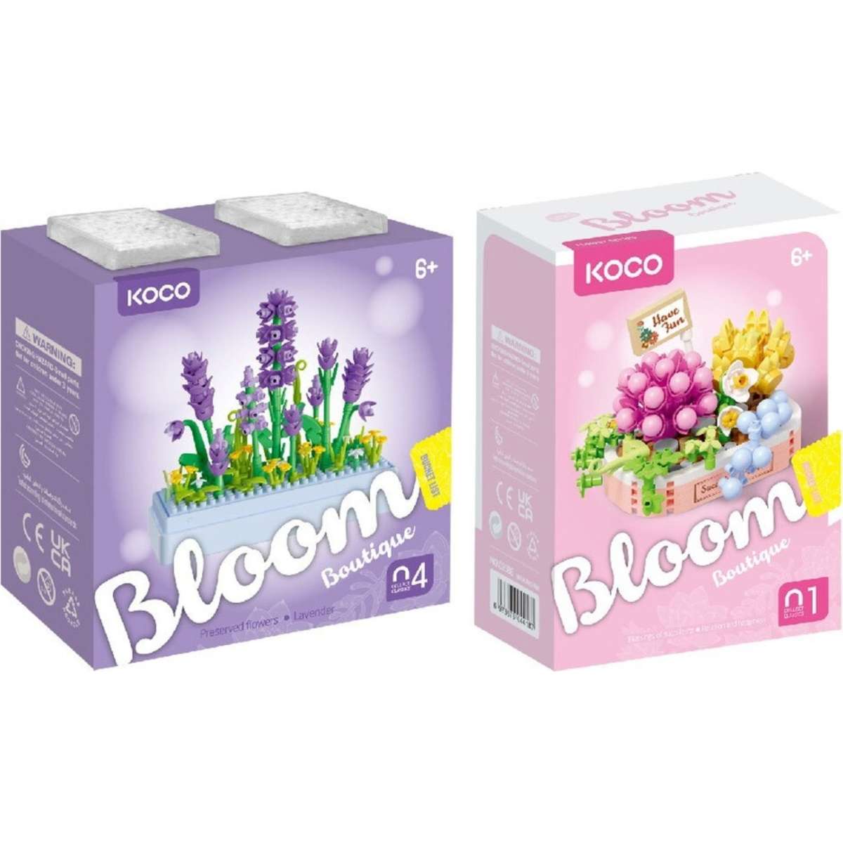 239pc Koco Preserved Fresh Flower Lavender and 249pc Succulent Plants Toy 6y+