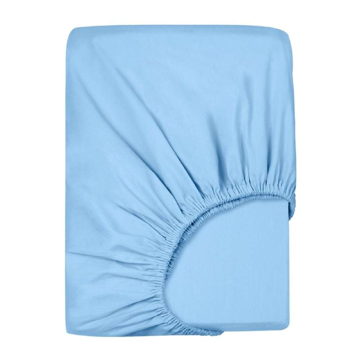 LINENOVA Premium 100% Cotton Fitted Sheet(Queen,Light blue)