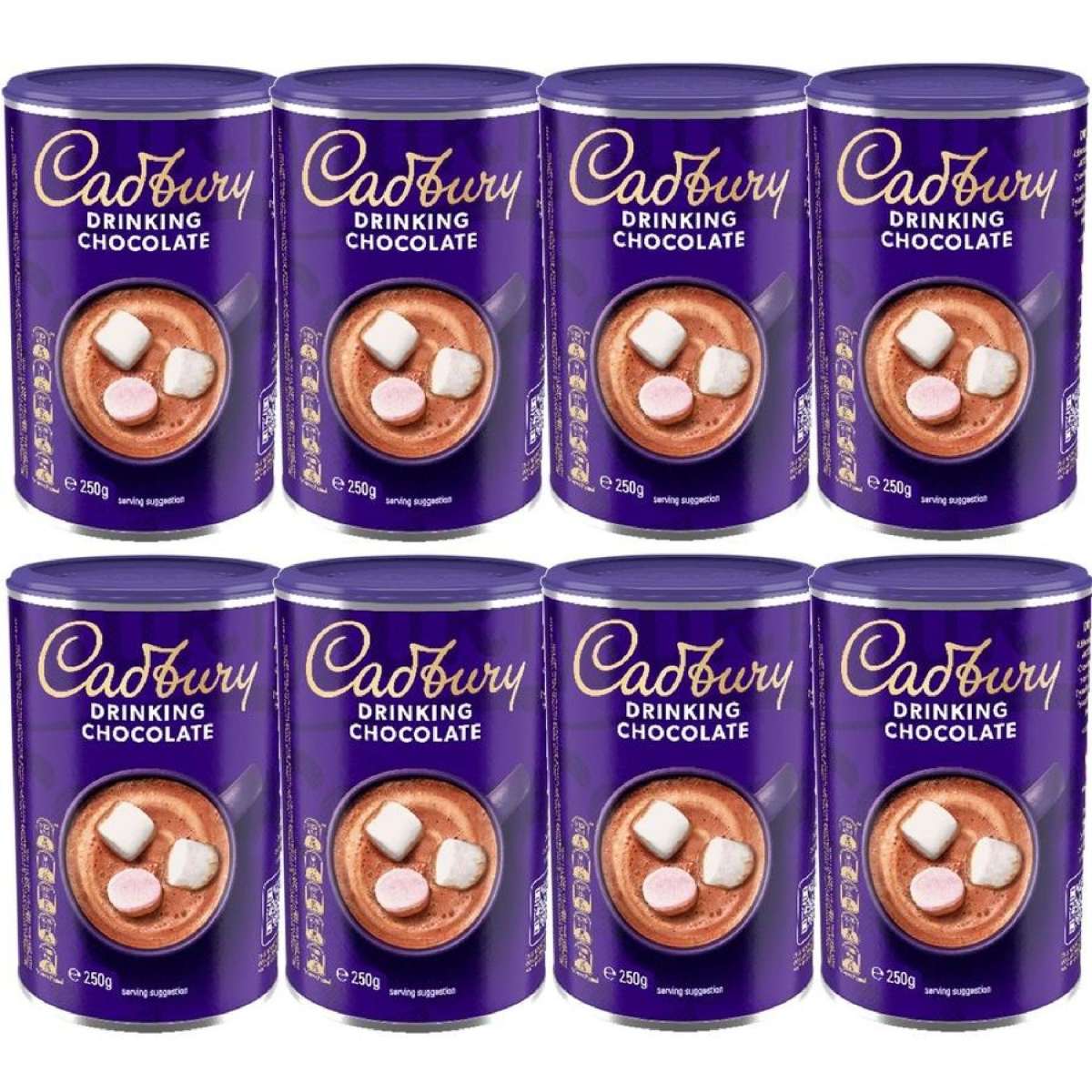 Cadbury Milk Drinking Chocolate Powder 250g Pack 8 Bulk Carton