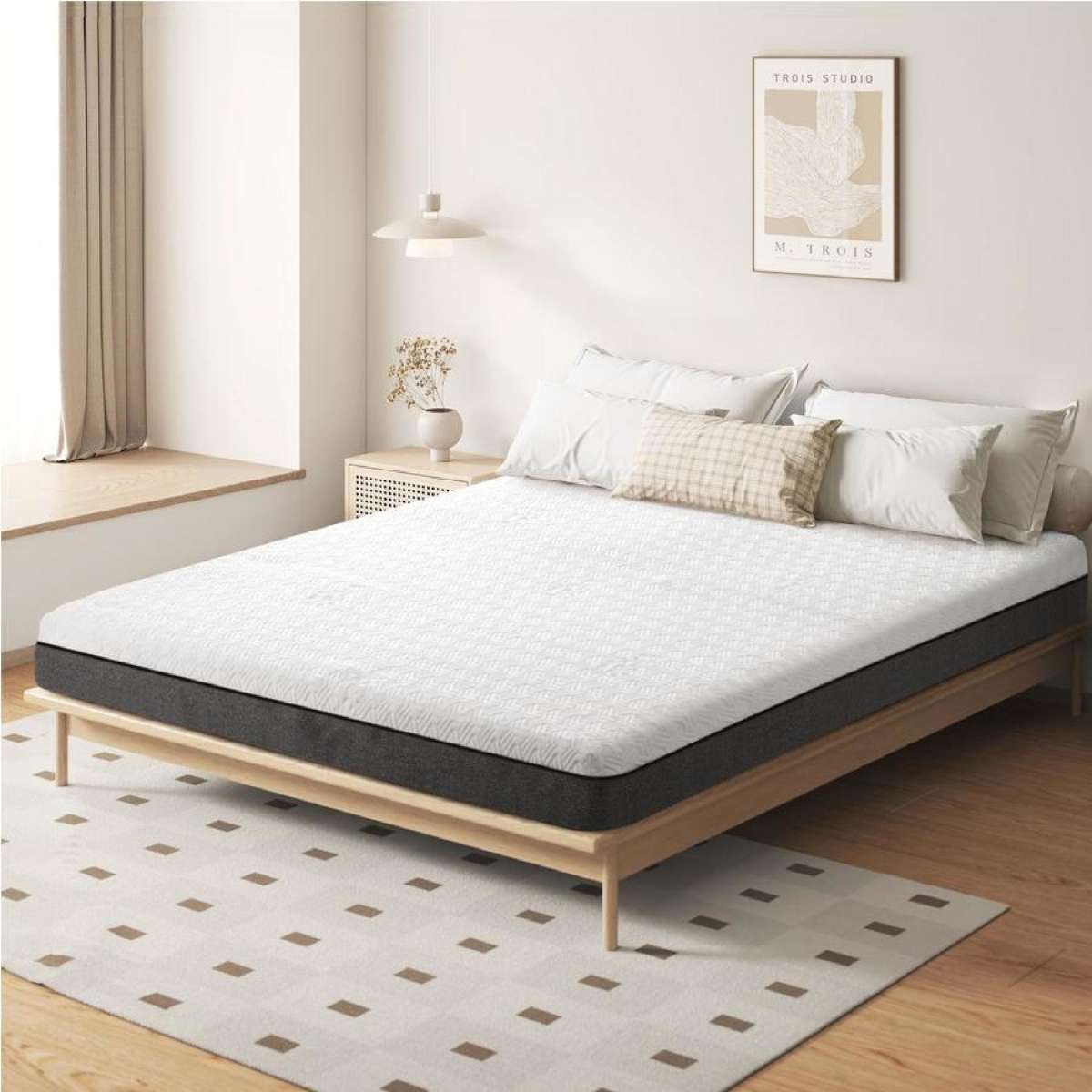 Bedra Mattress Gel Memory Foam Mattresses Queen Bed No Spring Firm Flippable