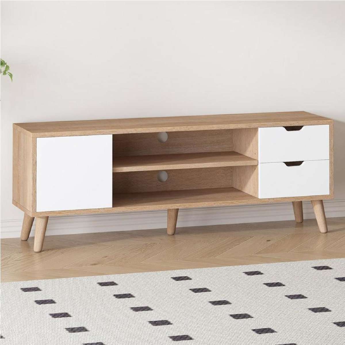 ALFORDSON TV Cabinet 120cm Entertainment Unit Oak