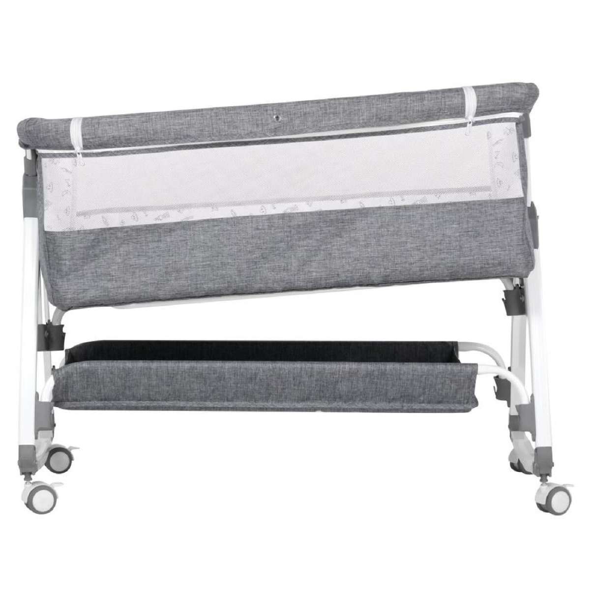 Advwin 3 in 1 Co-Sleeper Baby Bassinets Height Adjustable Bedside Crib Cot with Mattress & Mosquito Net Grey
