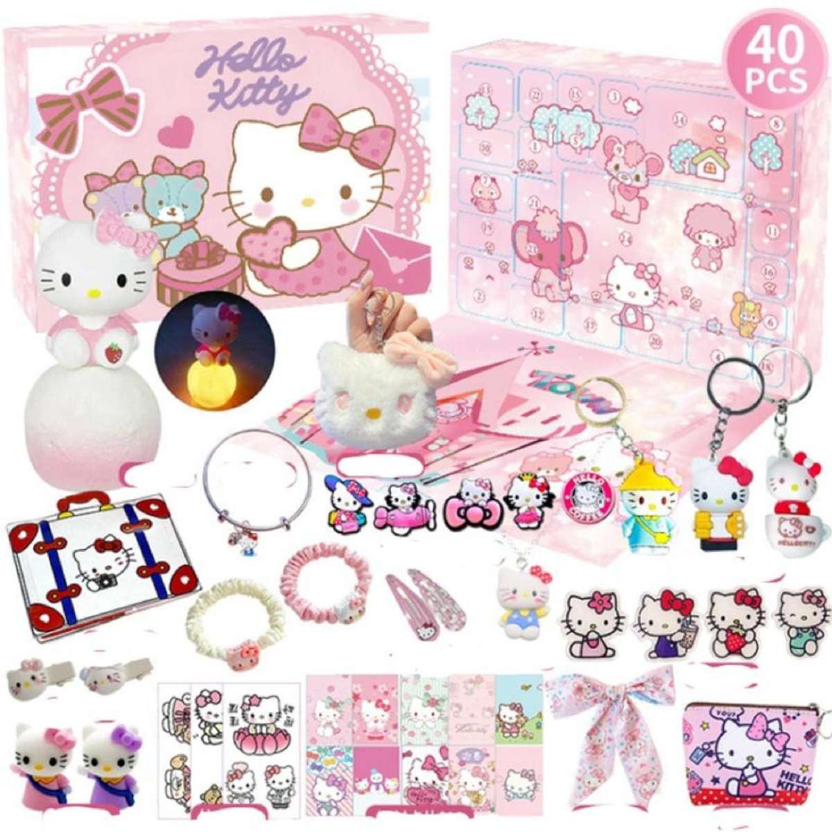 JOYBUY 2025 Christmas Advent Countdown Calendar 26 Days Toy Blind Box Gift-Hello Kitty