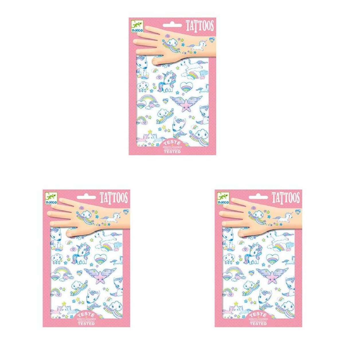 150pc Djeco Unicorns Temporary/Fake Tattoos Sticker Party Kids/Children 3y+