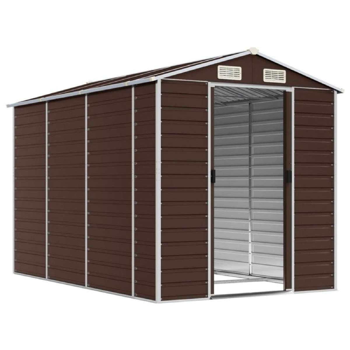 Garden Shed Outdoor Storage Shed Steel Tool Shed Metal Storage Light Grey