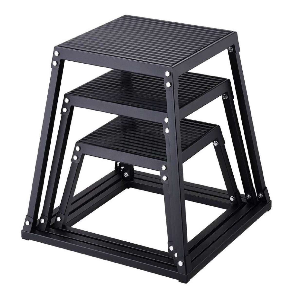 Plyometric Jump Boxes, 12/18/24 Inch Plyo Box, Platform and Jumping Agility Box, Anti-Slip Fitness Exercise Step Up Box Set for Home Gym Training, Conditioning Strength Training,