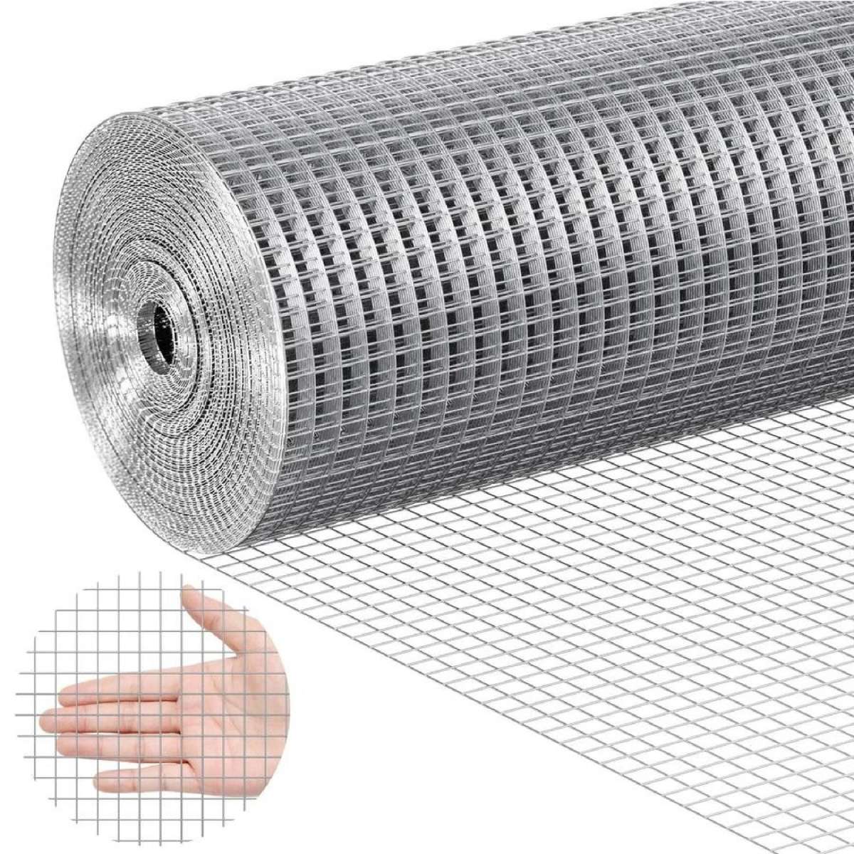 Hardware Cloth, 12.7mm 610mm×30.48mm 19 Gauge, Hot Dipped Galvanized Wire Mesh Roll, Chicken Wire Fencing, Wire Mesh for Rabbit Cages, Garden, Small