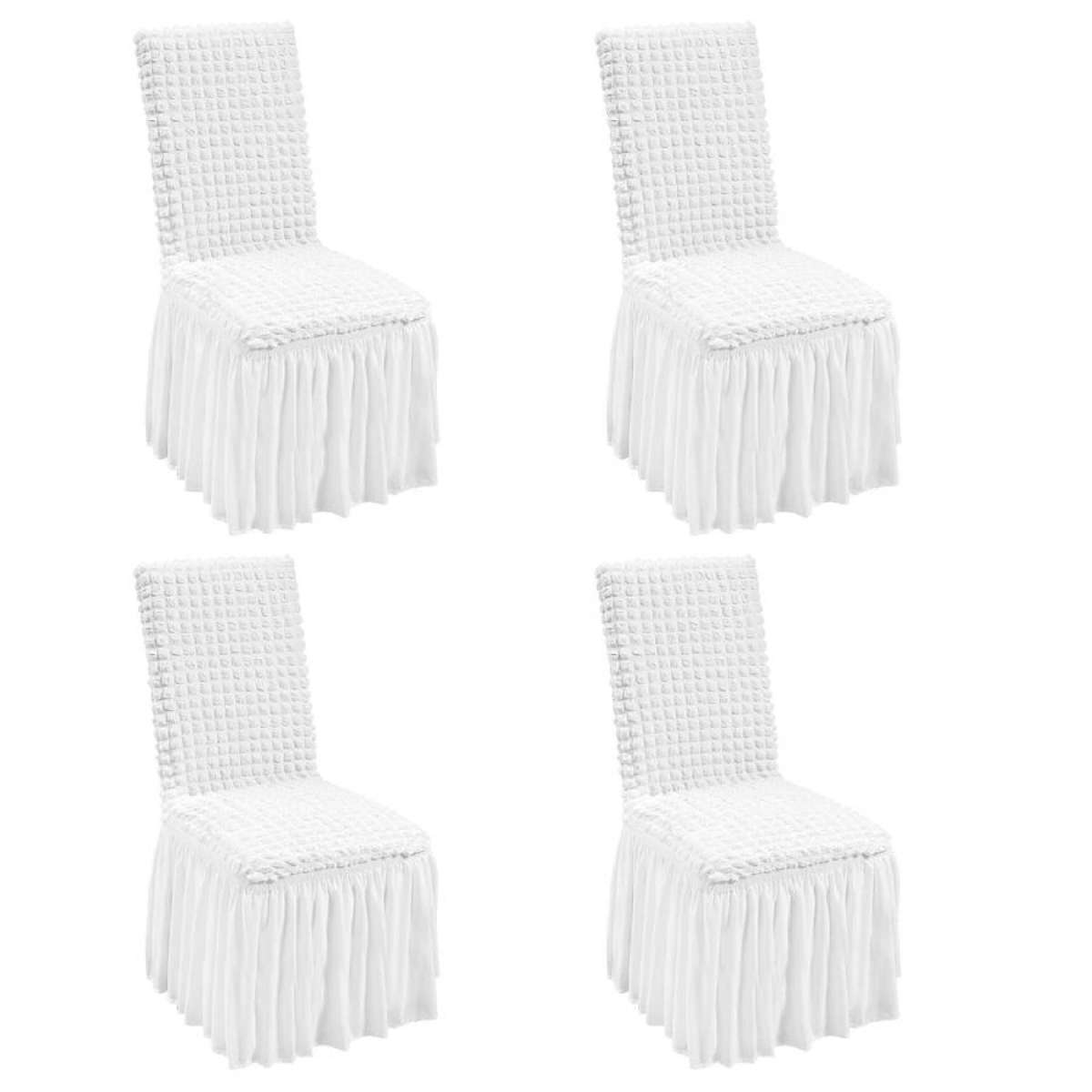 Stretch Spandex Folding Chair Covers, Universal Fitted Chair Cover with Skirt, Removable Washable Protective Slipcovers, for Wedding, Holiday, Banquet, Party, Celebration, Dining (4 PCS