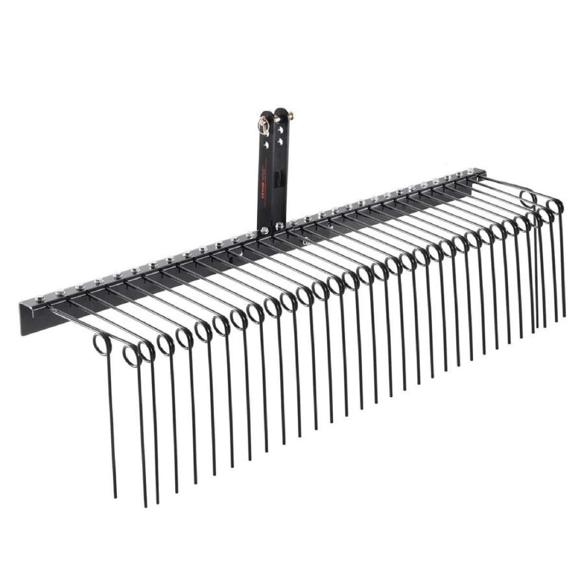 Tow Behind Landscape Rake, 1.8m Tow Dethatcher with 32 Steel Tines, Lawn Dethatcher Rake Attaches to Category 1, 3 Point Hitch for Tractor, for Leaves, Pine Needles, Straw, and