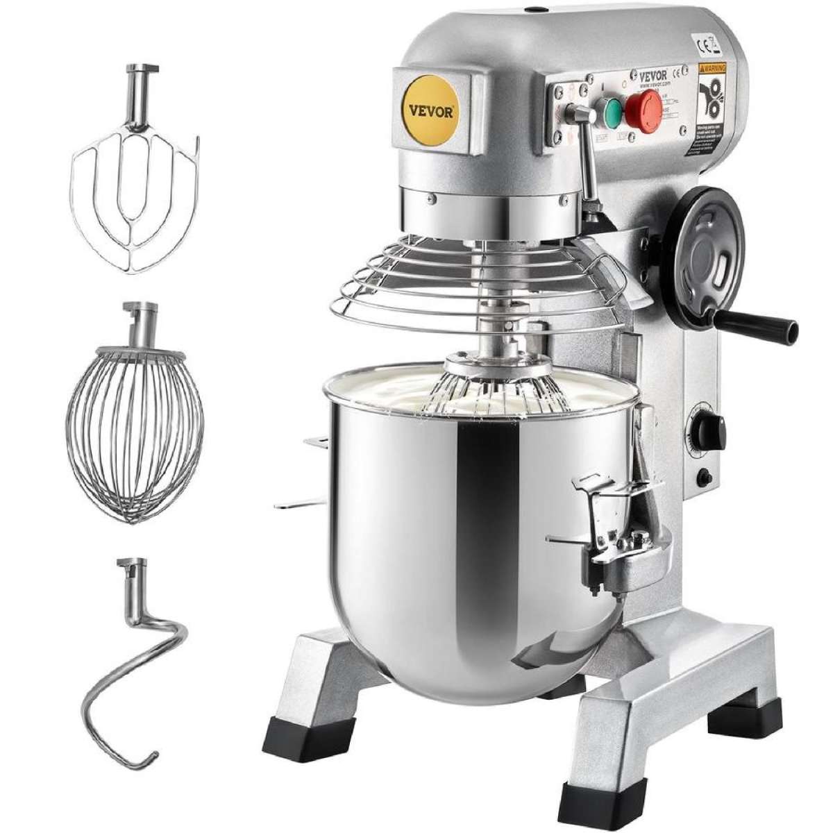 Commercial Electric Food Mixer Stand Mixer 10Qt Dough Mixer 3 Speeds 450W
