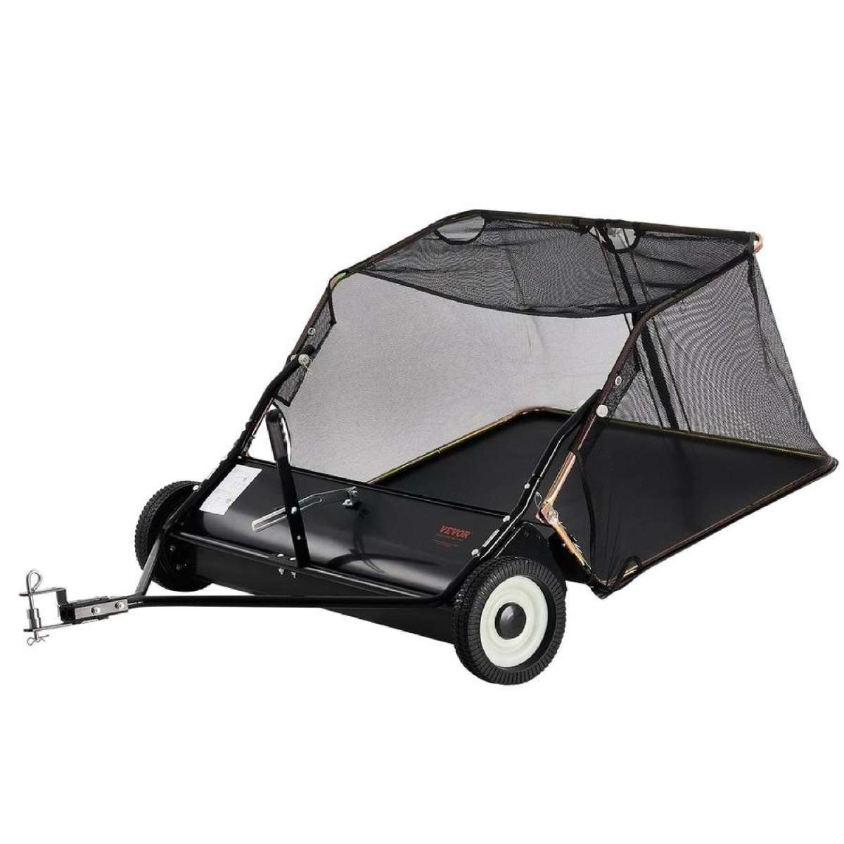 Tow-Behind Lawn Sweeper 106.6 cm Leaf Yard Collector 12 cu.ft. Adjustable