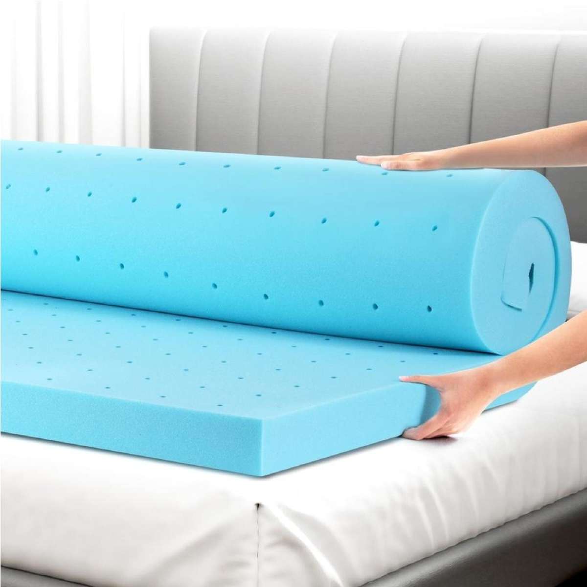 8cm Double Cool Gel Ventilated Memory Foam Mattress Topper Giselle