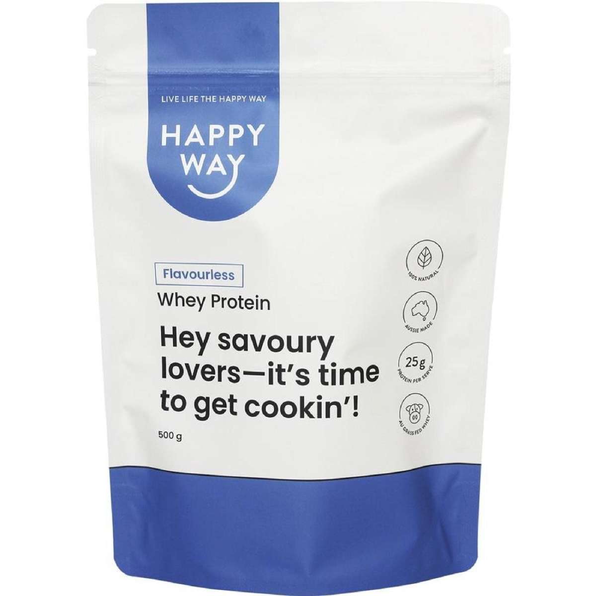Happy Way Whey Protein Powder Flavourless 500g