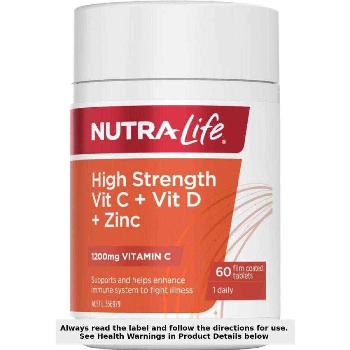 Nutra-Life High Strength Vitamin C & D + Zinc 60 Tablets