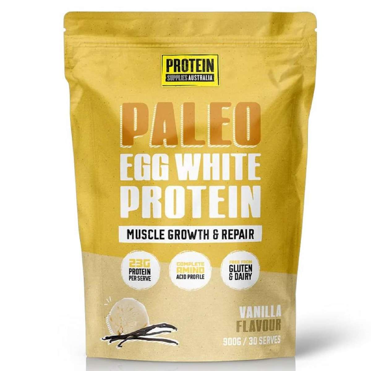 Protein Supplies Australia Paleo Egg White Protein Vanilla Bean 900g