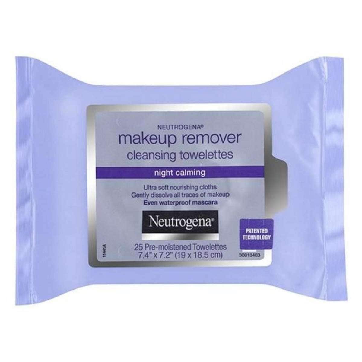 Neutrogena MakeUp Remover Cleansing Towelettes Night Calming 25 Wipes