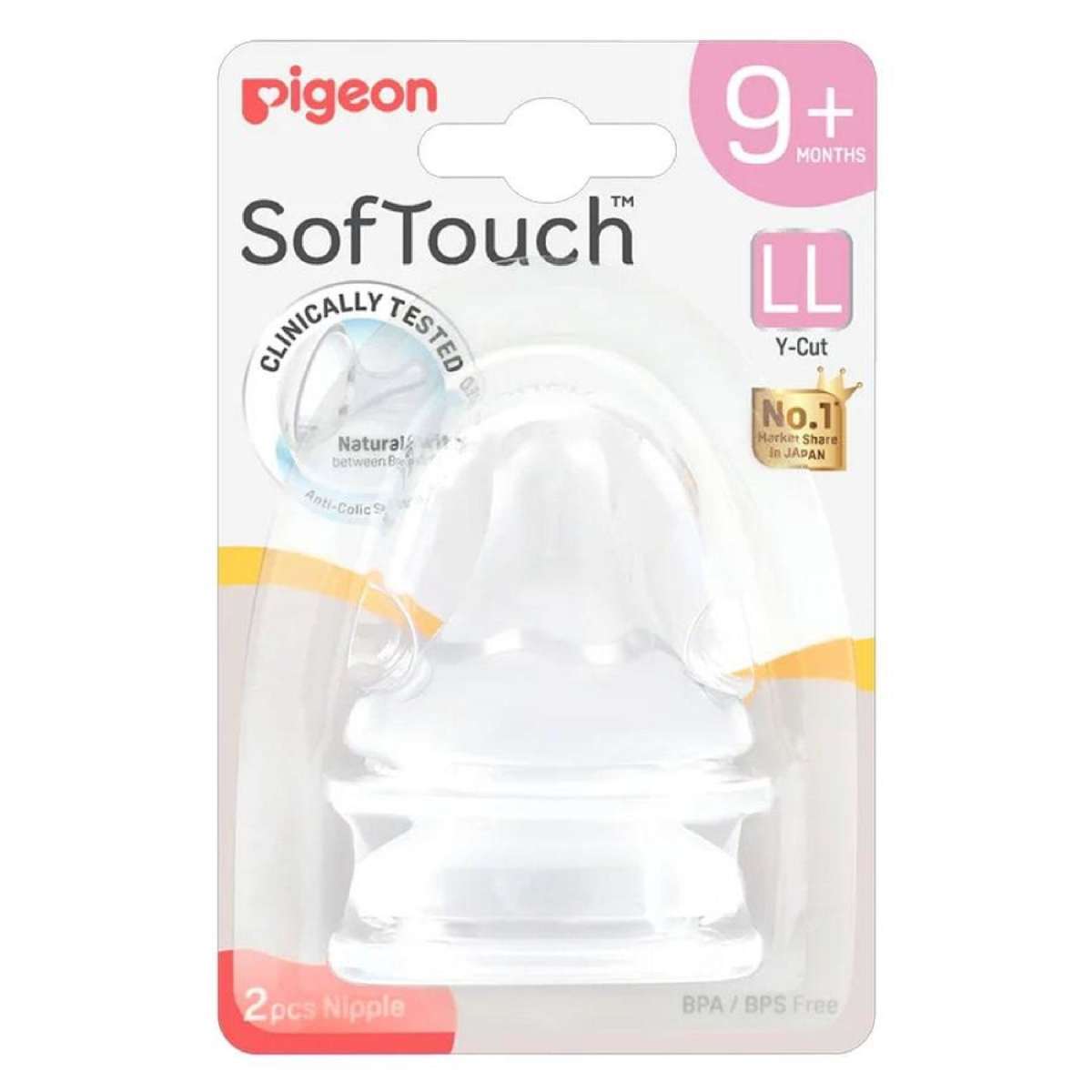 Pigeon SofTouch Teat (LL) 2 Pack