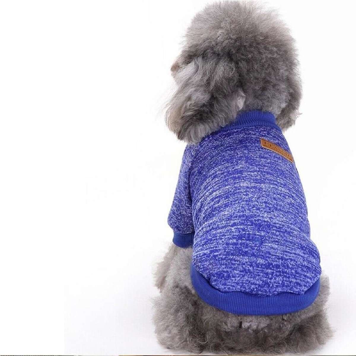 Cute Pet Dog Warm Jumper Sweater Clothes Puppy Knitwear Knitted Coat Winter - Blue M