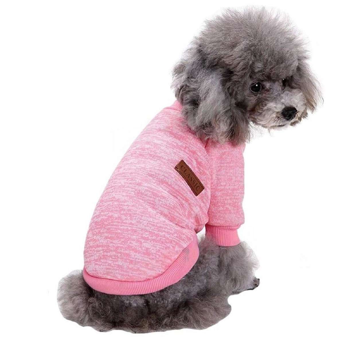 Cute Pet Dog Warm Jumper Sweater Clothes Puppy Knitwear Knitted Coat Winter - Pink XL
