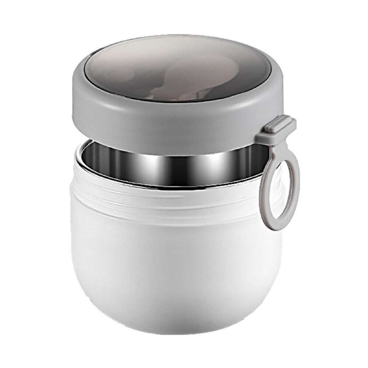 Lunch Box Thermos Food Flask Stainless Steel Insulated Food Soup Jar Container White