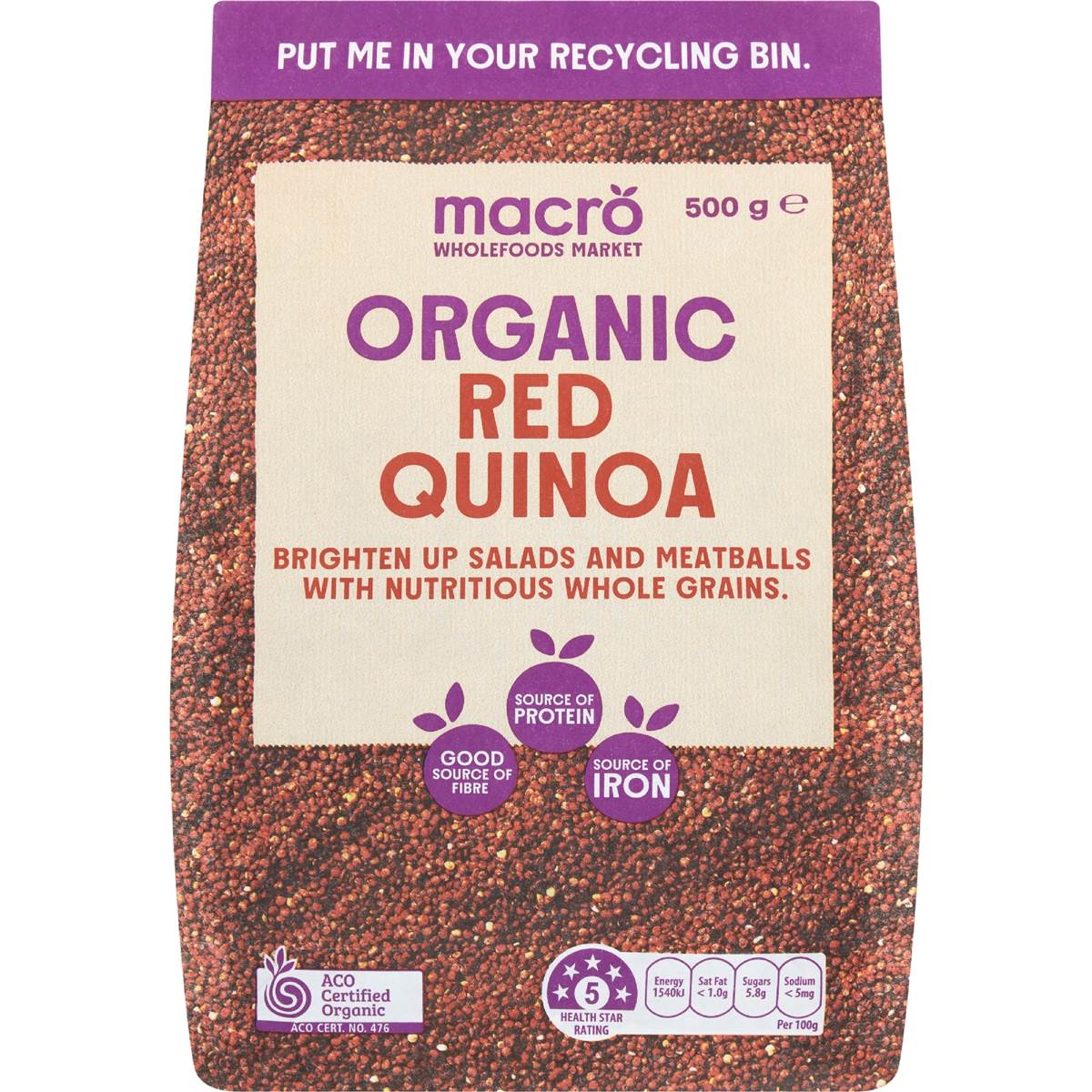 Calories in Macro Organic Quinoa calcount