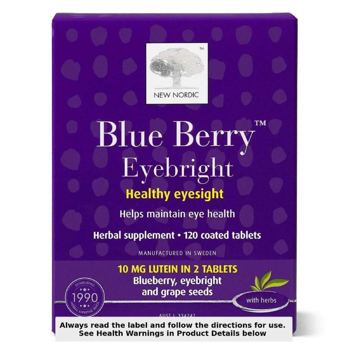 New Nordic Blue Berry Eyebright 120 Tablets