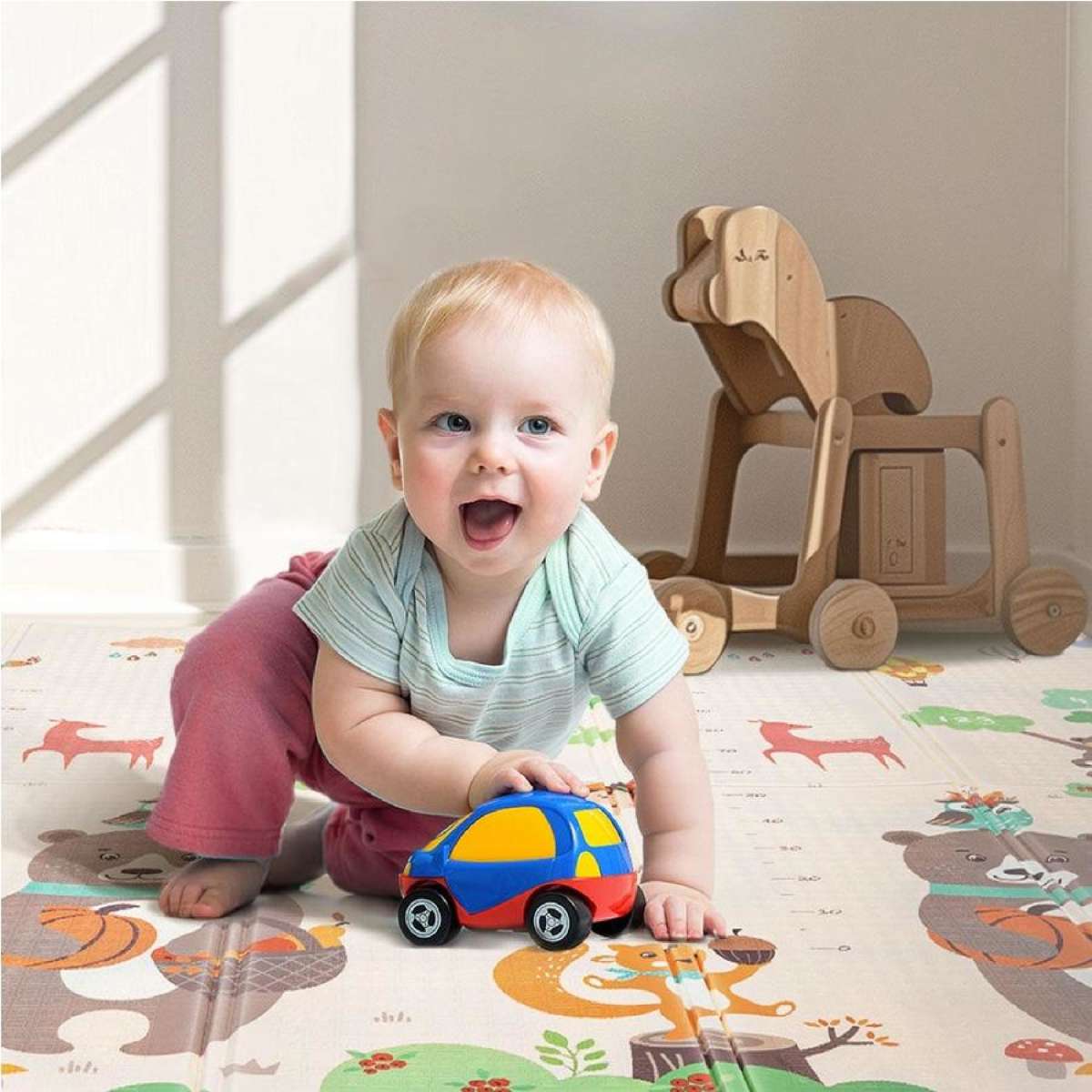 Playpals Kid Play Mat Baby Crawling Double Foldable Pad Non-slip XPE Foam Carpet