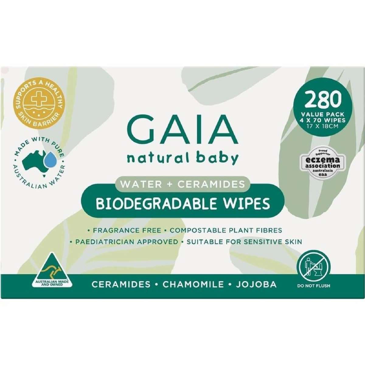 Gaia Biodegradable Water Wipes 280pk