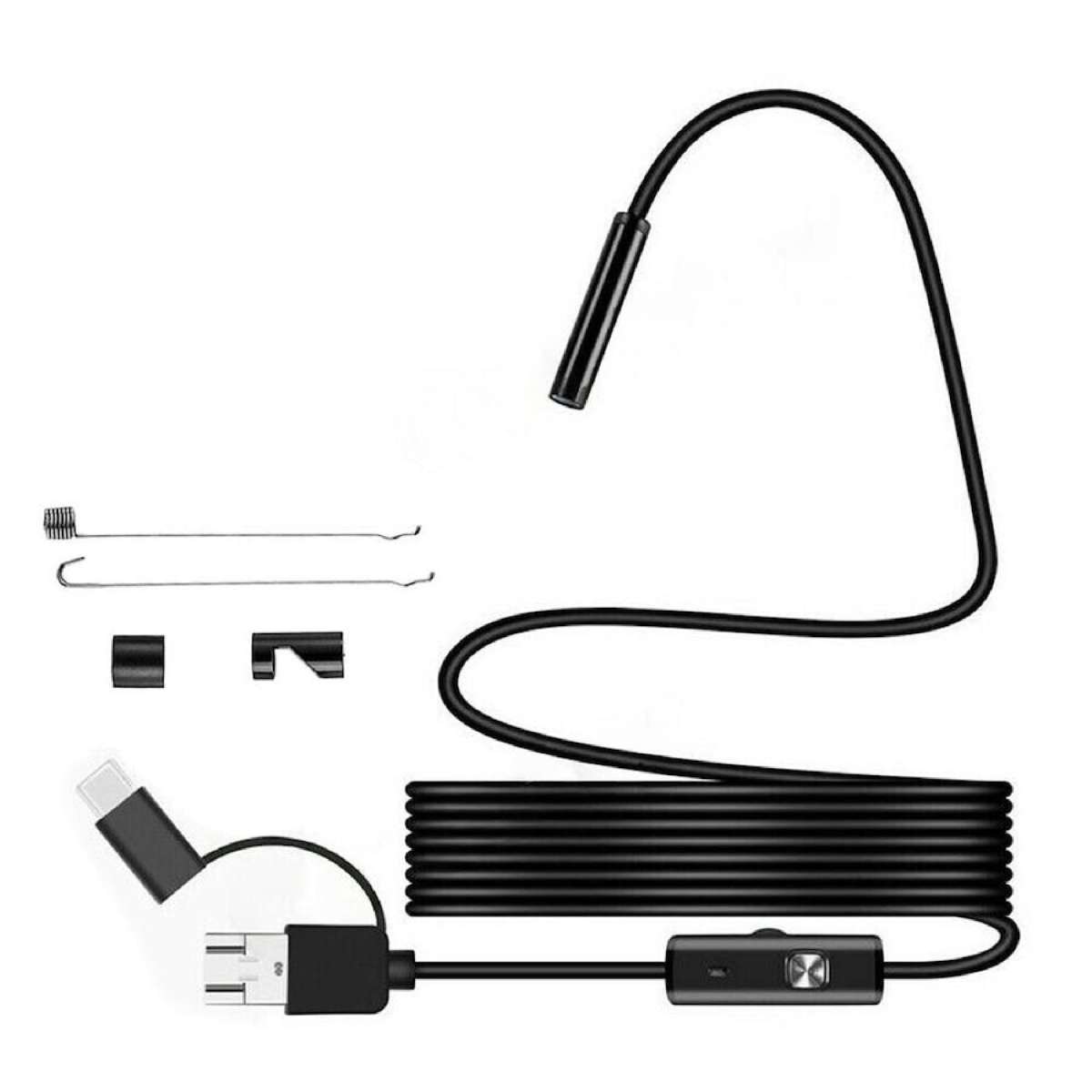 Waterproof HD Endoscope Inspection Camera USB Type-C Borescope For Android 5m
