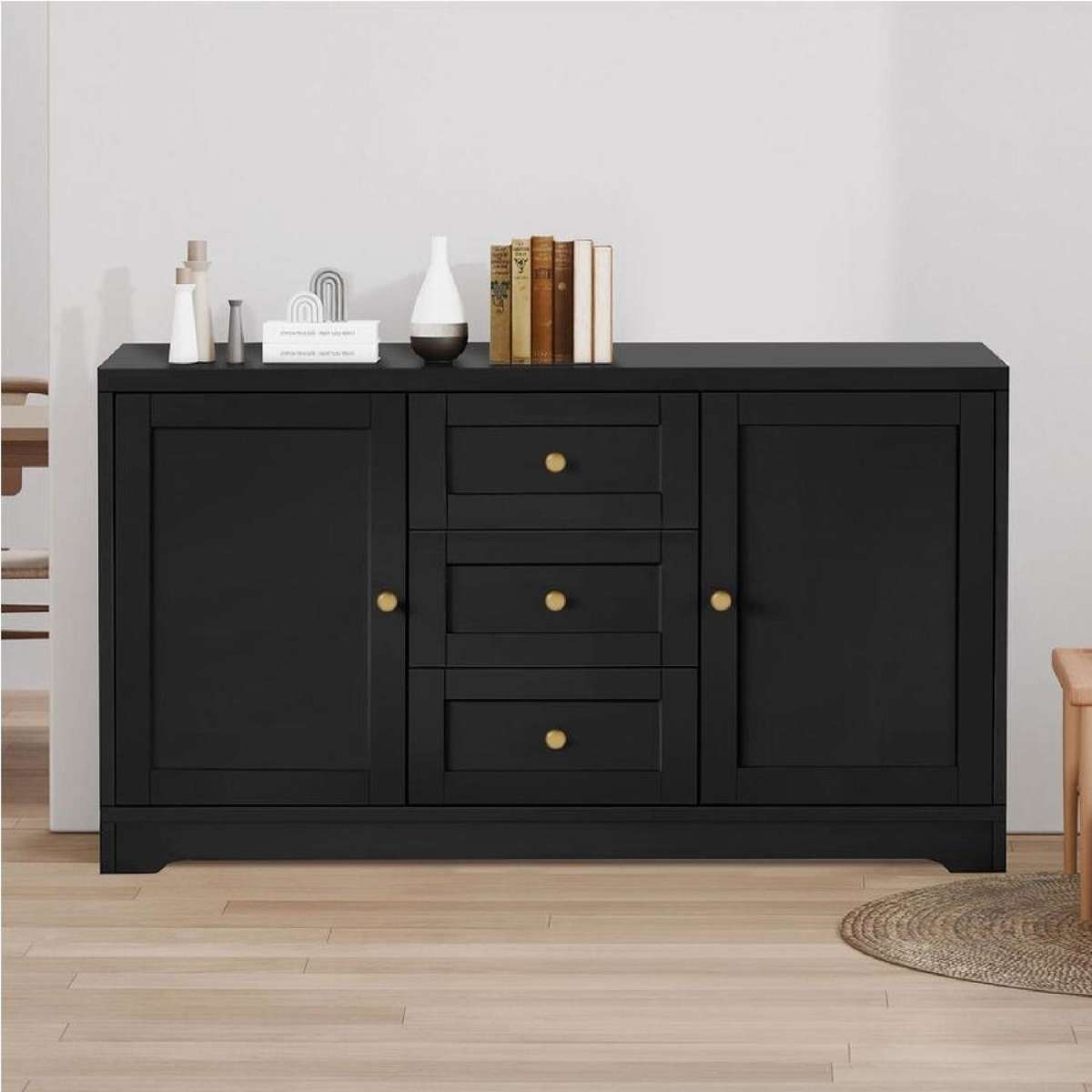 ALFORDSON Buffet Sideboard Cupboard Cabinet Storage Drawers Black Hamptons