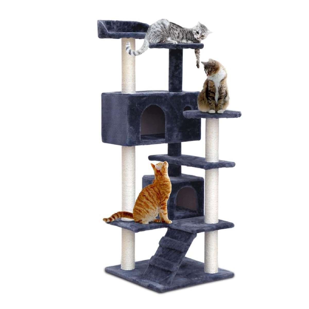 103cm-151cm Cat Tree i.Pet Scratching Post Scratcher 134cm Grey