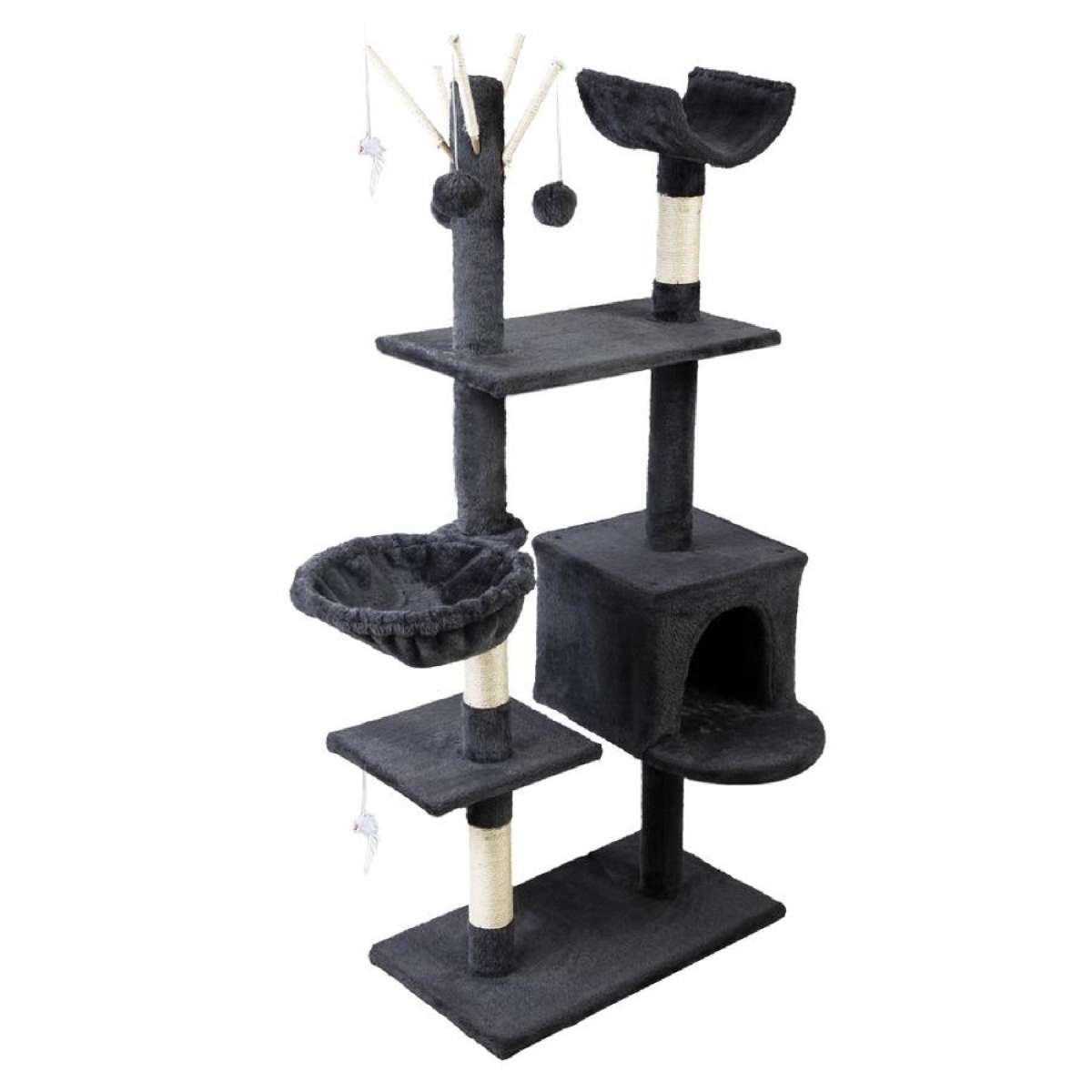 103cm-151cm Cat Tree i.Pet Scratching Post Scratcher 140cm Grey