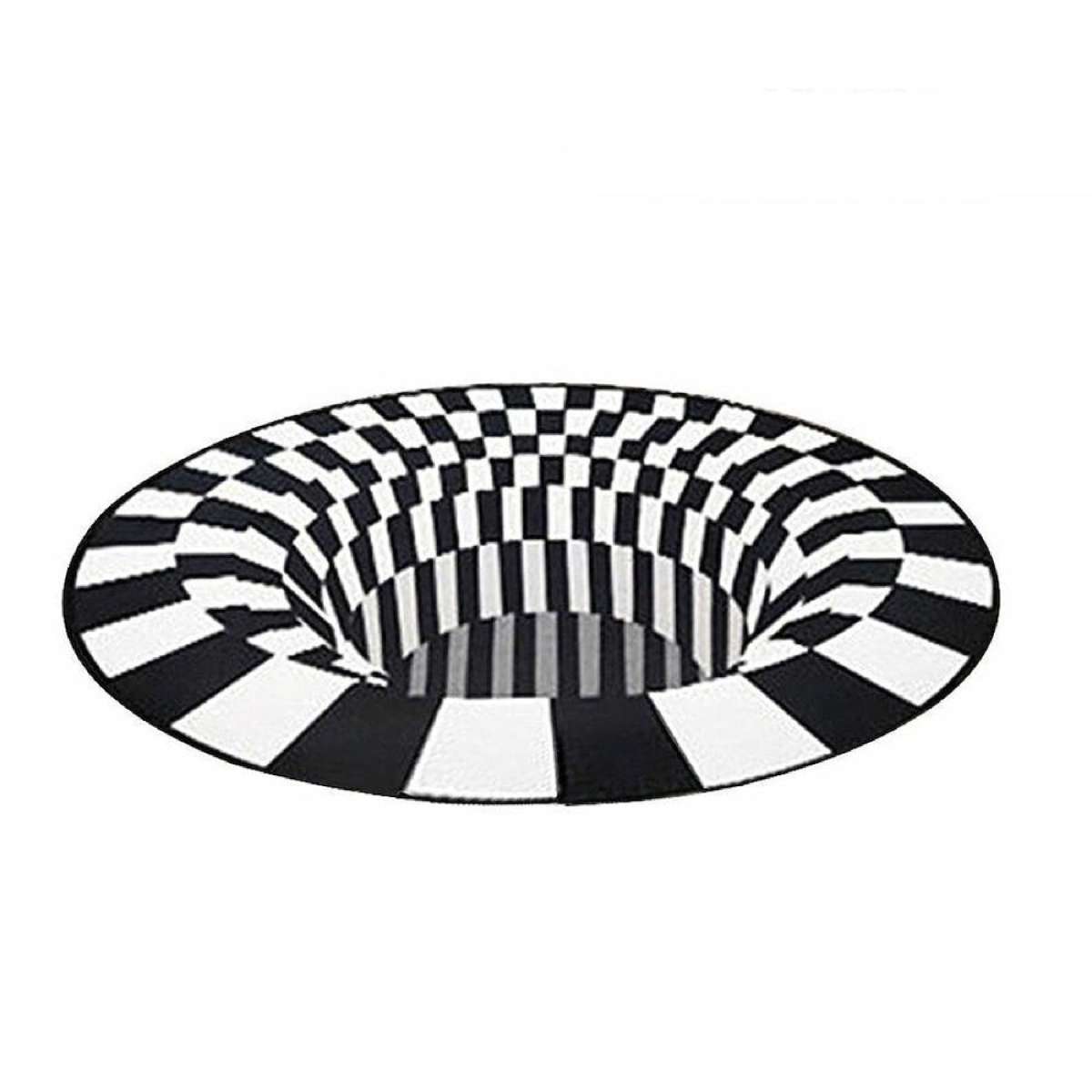 3D Printed Mat Vortex Illusion Living room Rug Carpet Floor Door Round Mat 50 x 80cm