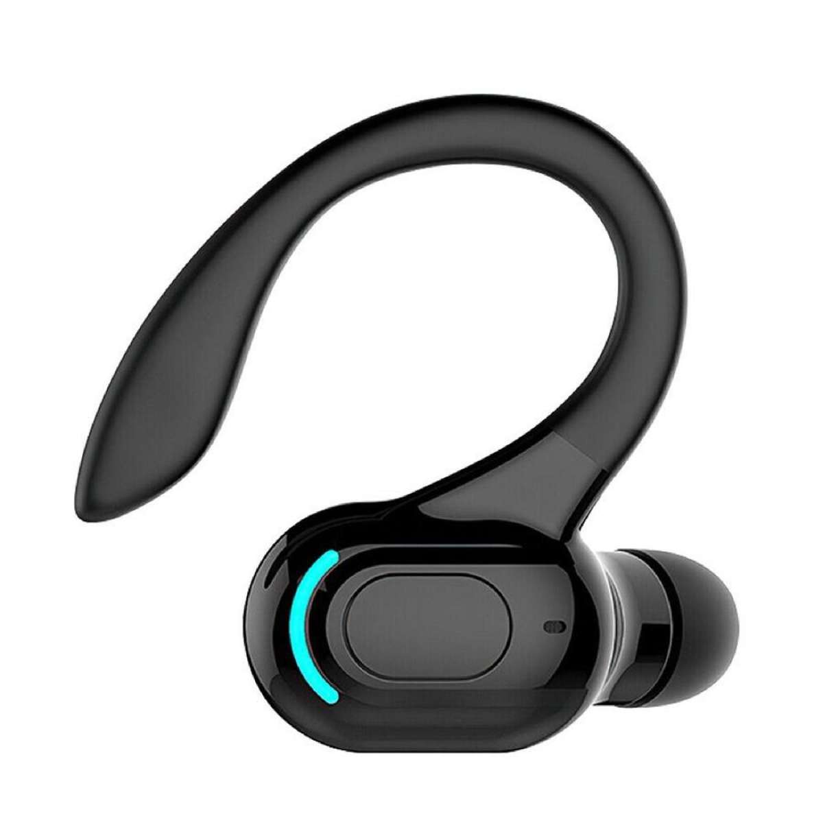 Wireless Earpiece Bluetooth 5.2 Trucker Handsfree Earphone Singel Earbud Headset Black