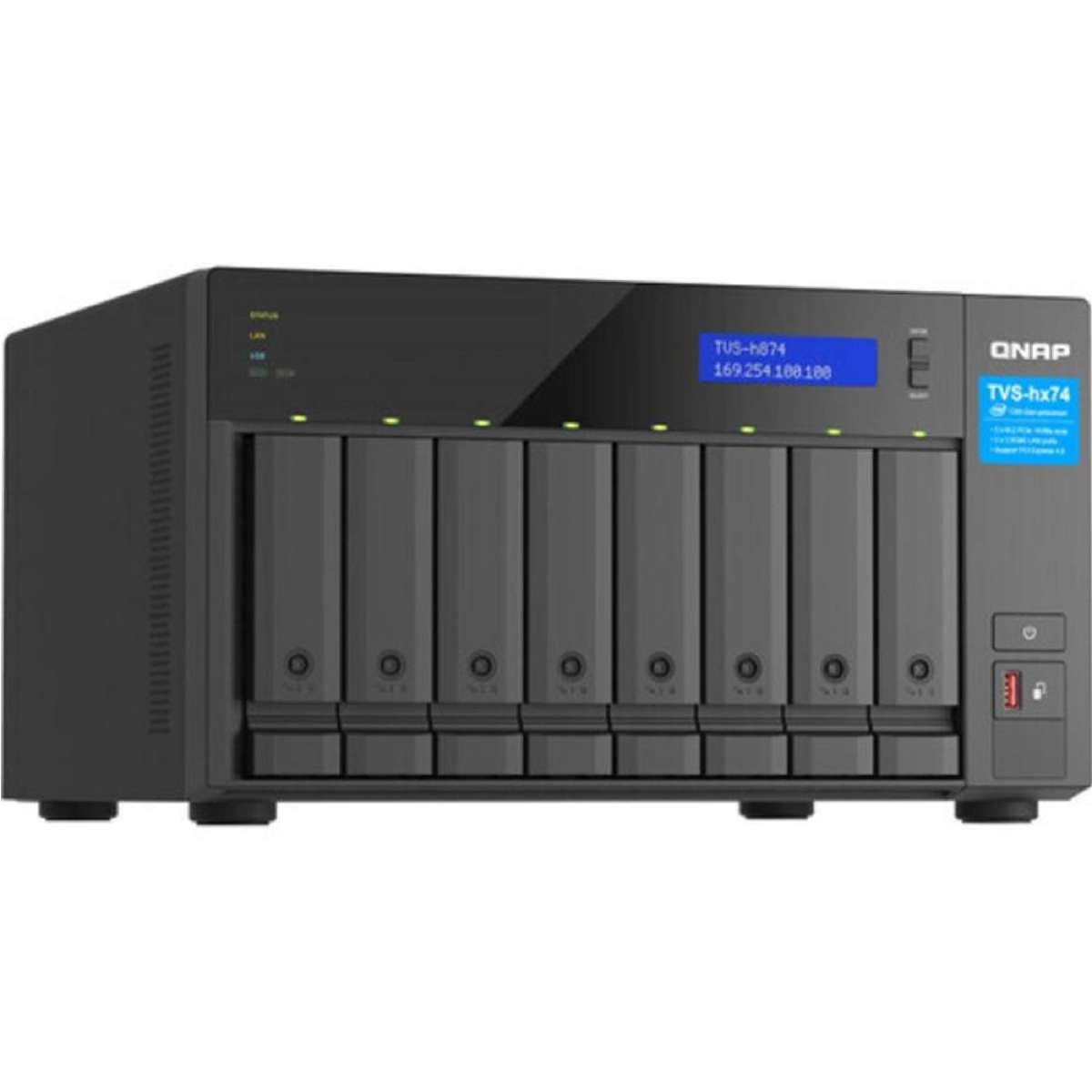 QNAP TVS-h874-i5-32G 8-bay QuTS hero NAS Intel i5 -3 (2 x USB-A + 1 x USB-C)