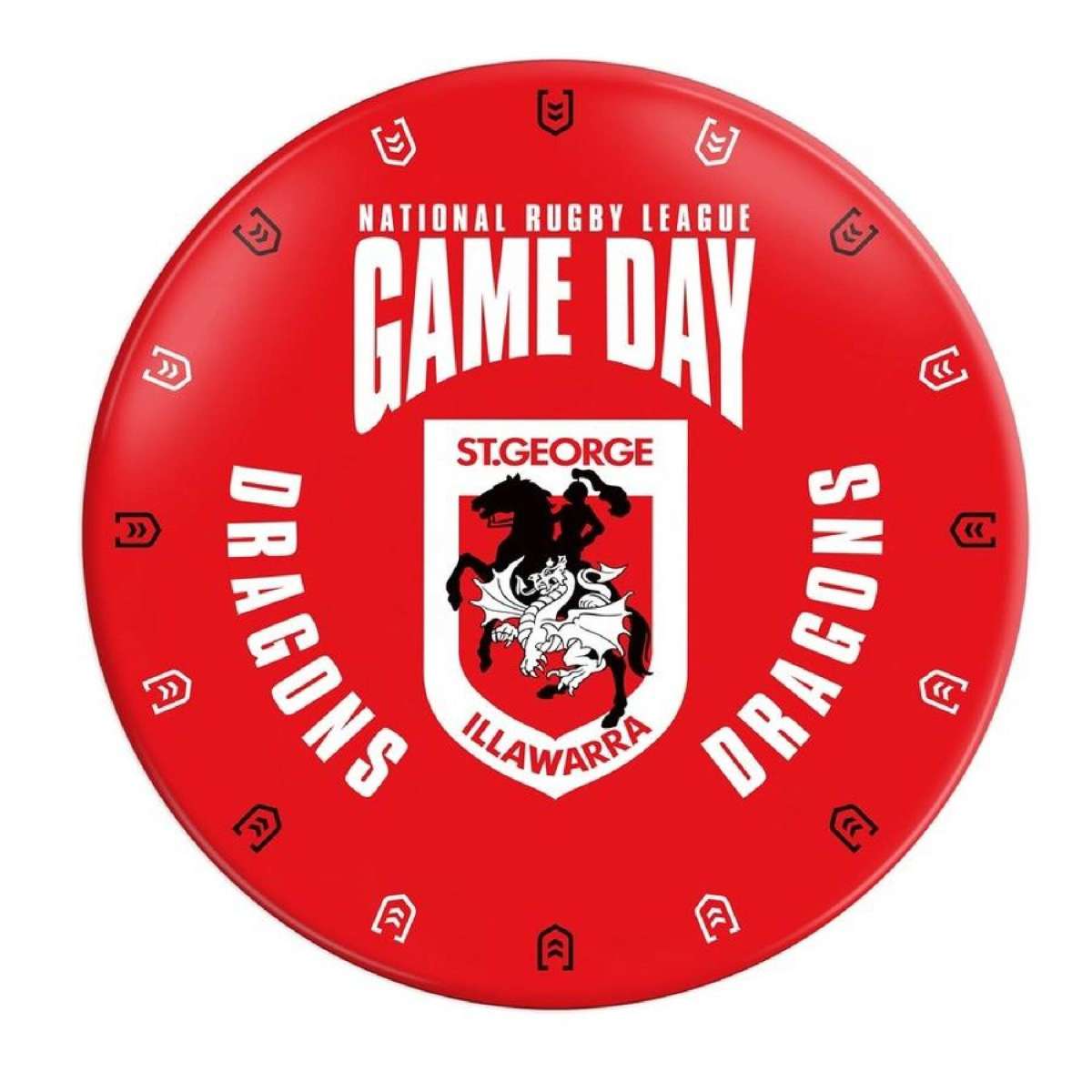 St George Illawarra Dragons NRL Melamine Snack Plate Official Licensed Supporter Gift