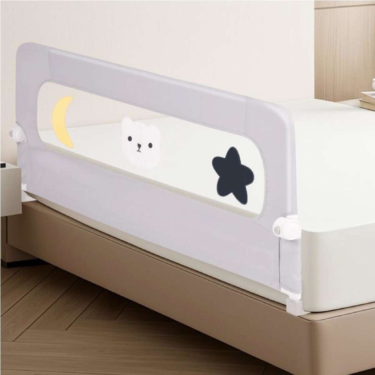 Advwin 180cm Folding Baby Bed Rail Height Adjustable Kids Safety Bed Rail Toddler Protect Guard