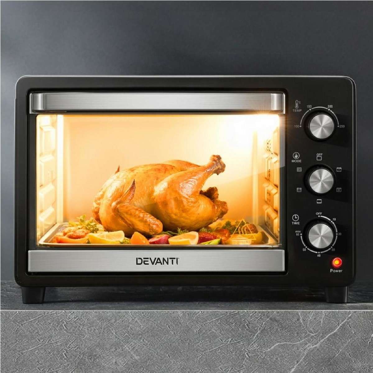 Devanti 30L Convection Oven Electric Fryer Ovens 1600W
