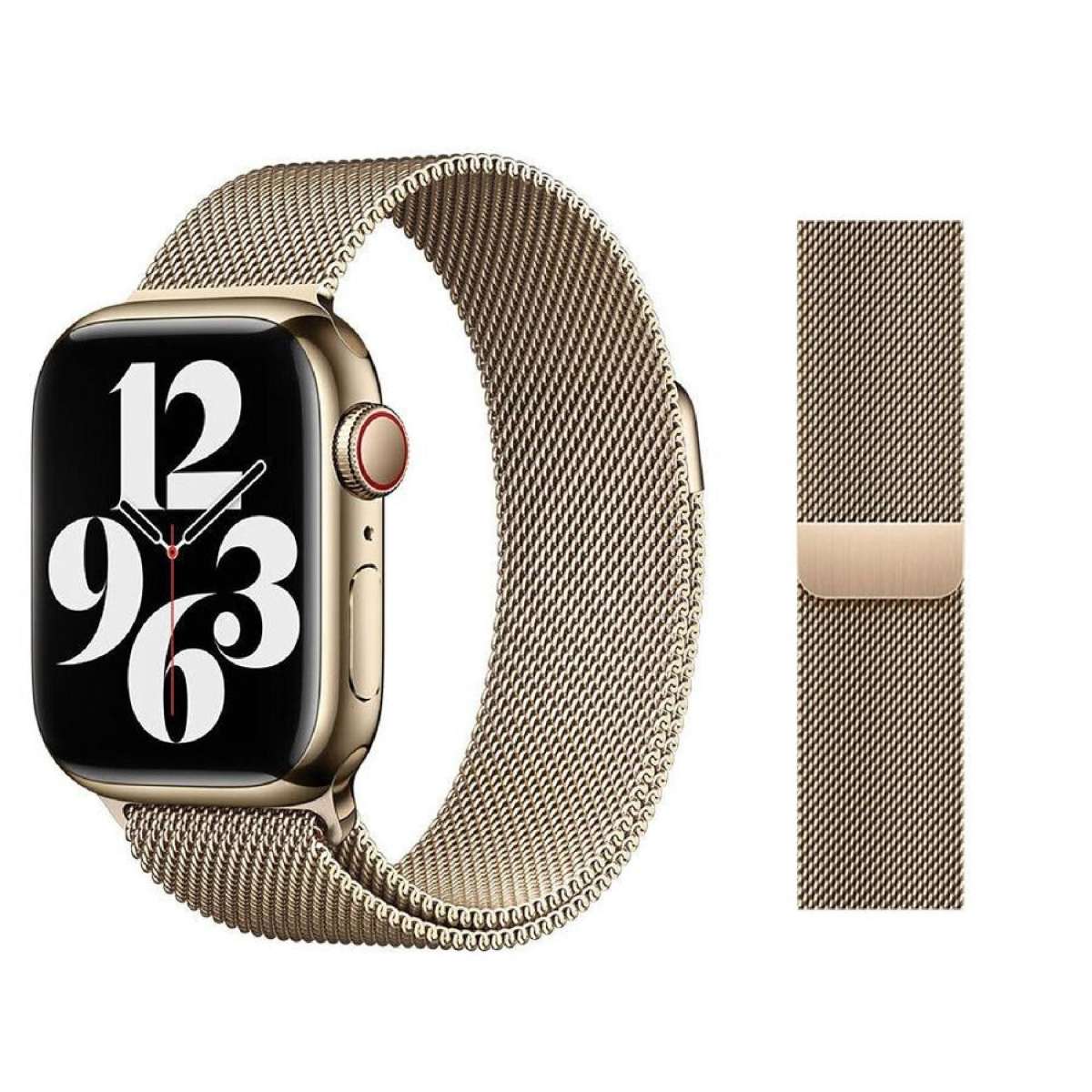 For Apple Watch iWatch Band Series 9 8 7 SE 6 5 4 Magnetic Stainless Steel Strap - Champagne Gold 38mm 40mm 41mm
