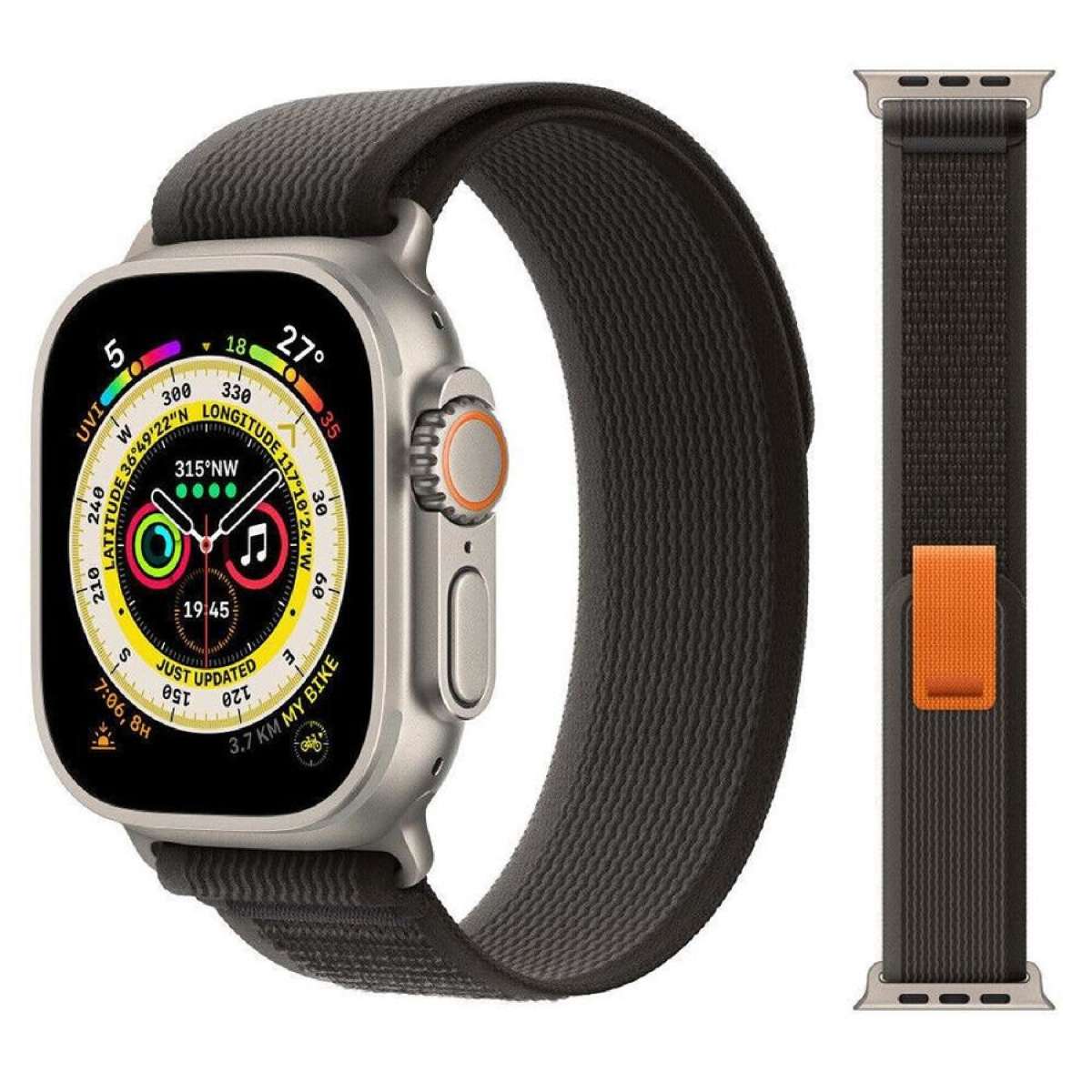 For Apple Watch Band Strap Series 9 8 7 40 44 41 45 49mm Alpine Trail Loop iWatch - Trail Loop Black 42mm 44mm 45mm 49mm