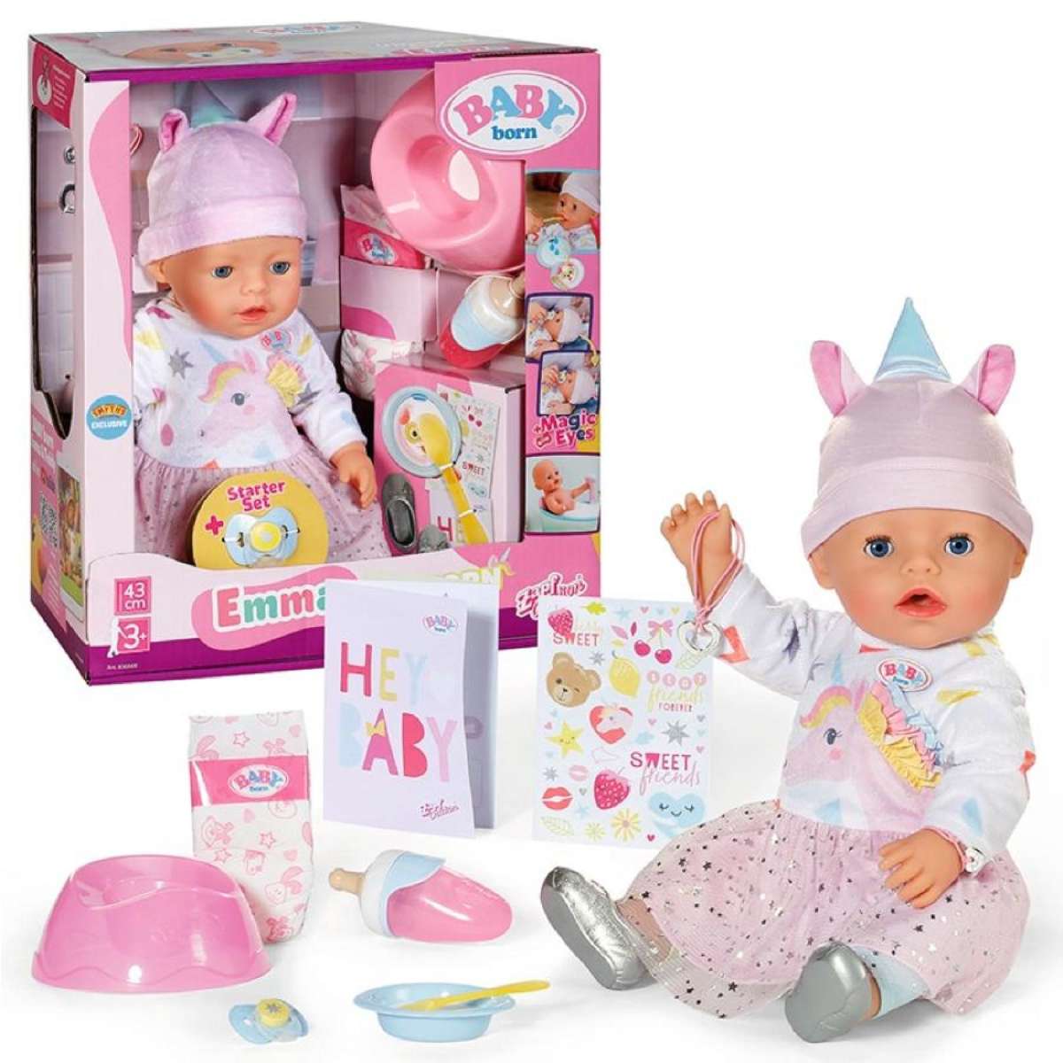 BABY born Emma in Unicorn Style Doll 43cm