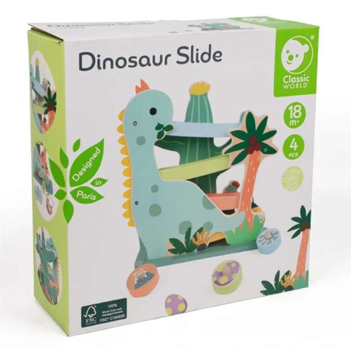Classic World Wooden Dinosaur Activity Slide