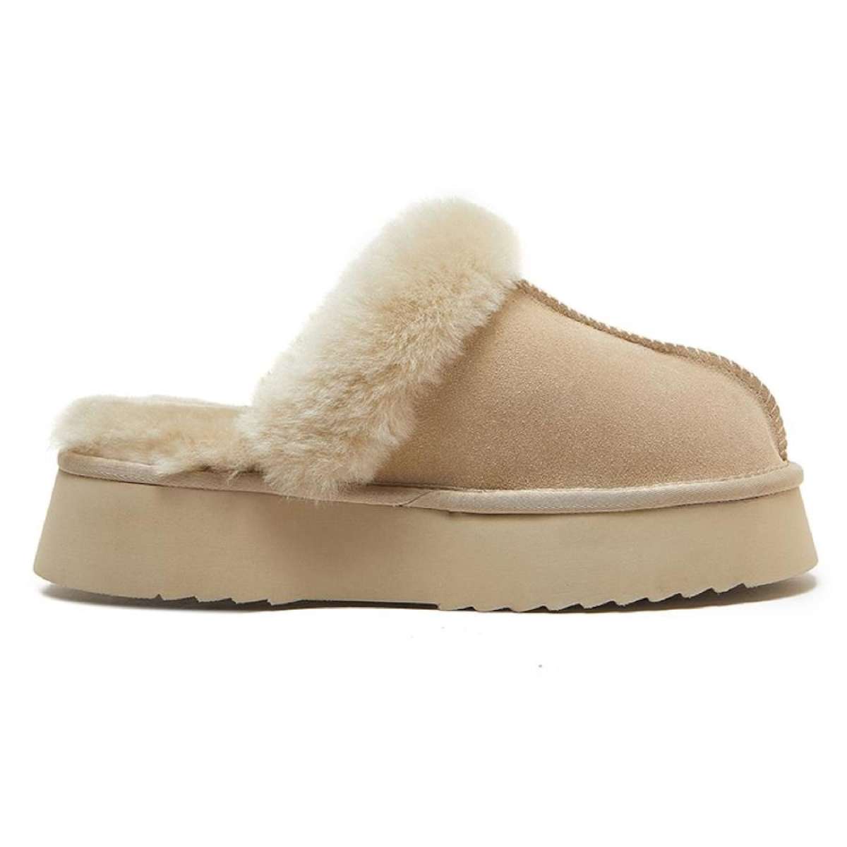 Yellow Earth Women's Scuff Platform Sole Ugg Slippers Mustard Seed Women's US 8