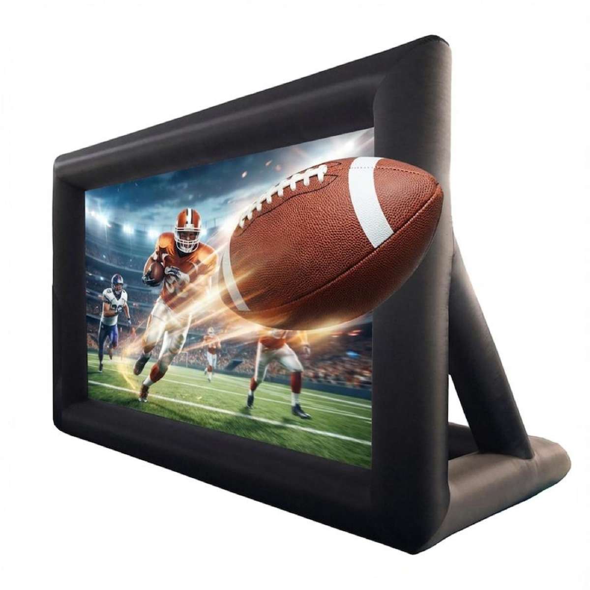 Advwin Inflatable Movie Screen Outdoor Projector Screen with Blower, Portable Blow Up Cinema for Backyard, Camping & Parties, Supports Front Projection, Easy Setup with Storage Bag & Stakes