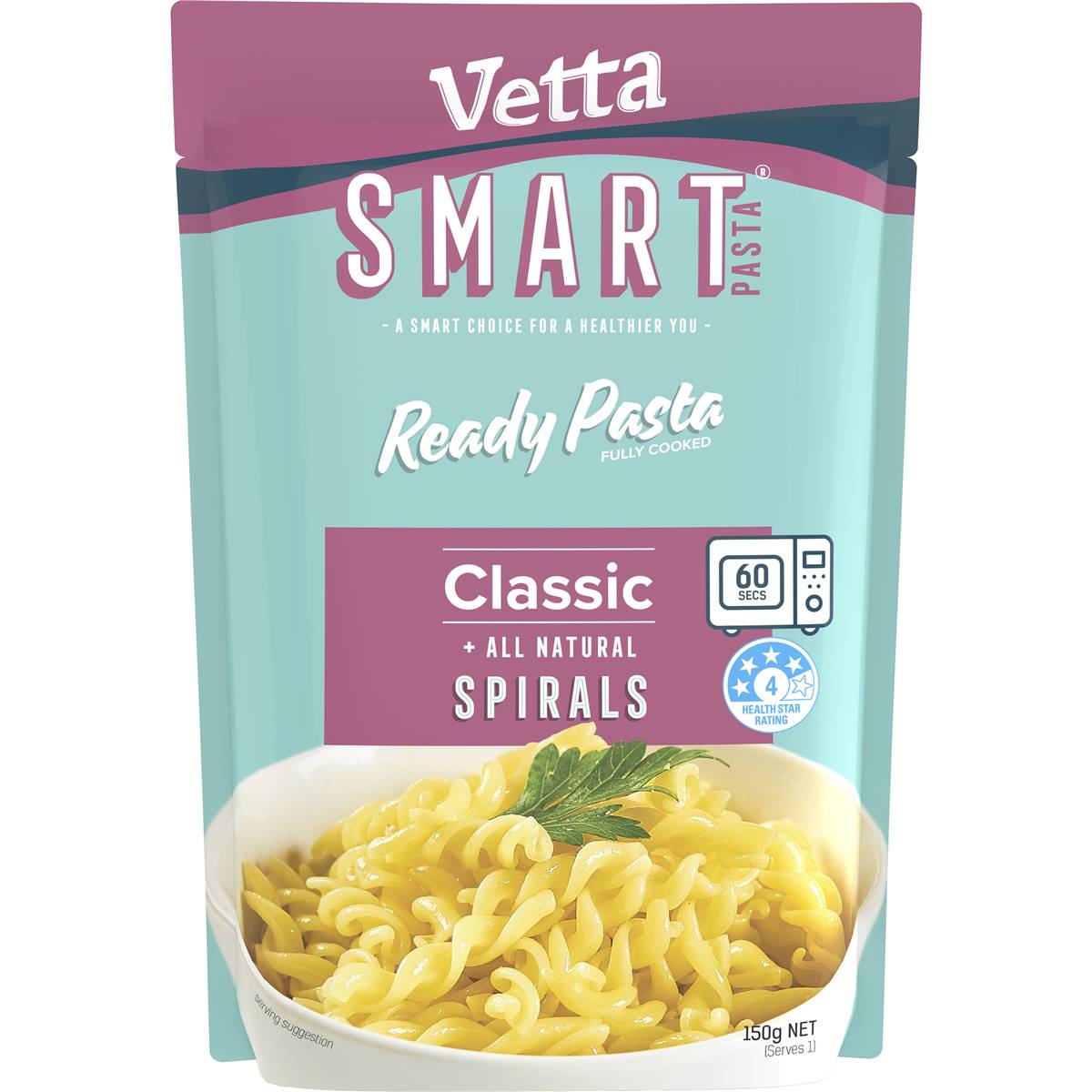 Calories in Vetta Microwave Ready Pasta Classic Spirals