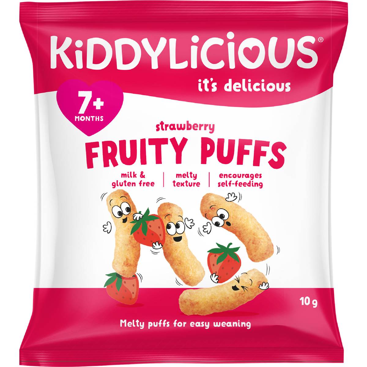 Kiddylicious Strawberry Fruity Puffs 10g