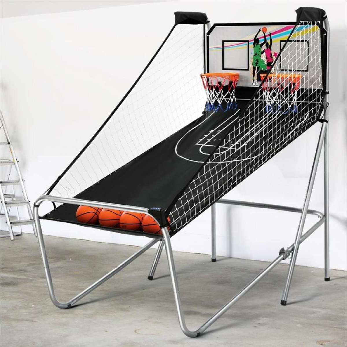 Everfit Basketball Arcade Game Electronic Scorer Games Single Dual Shot Study Adult Kid Model 3-205X110X204CM