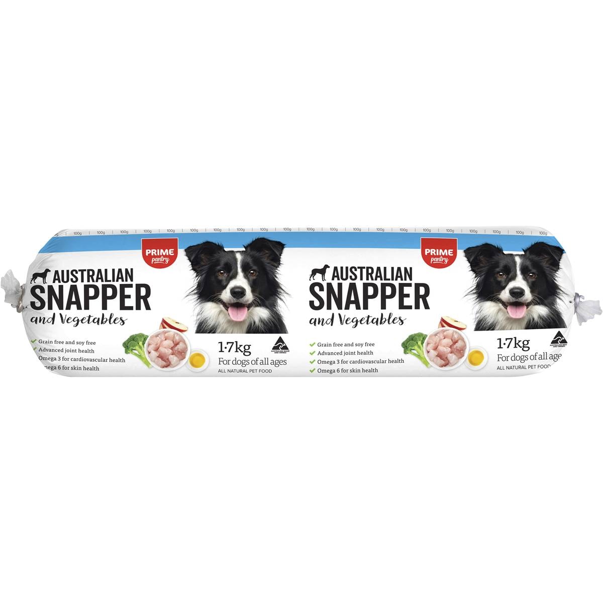 Prime Pantry Snapper With Vegetables Chilled Dog Food Roll